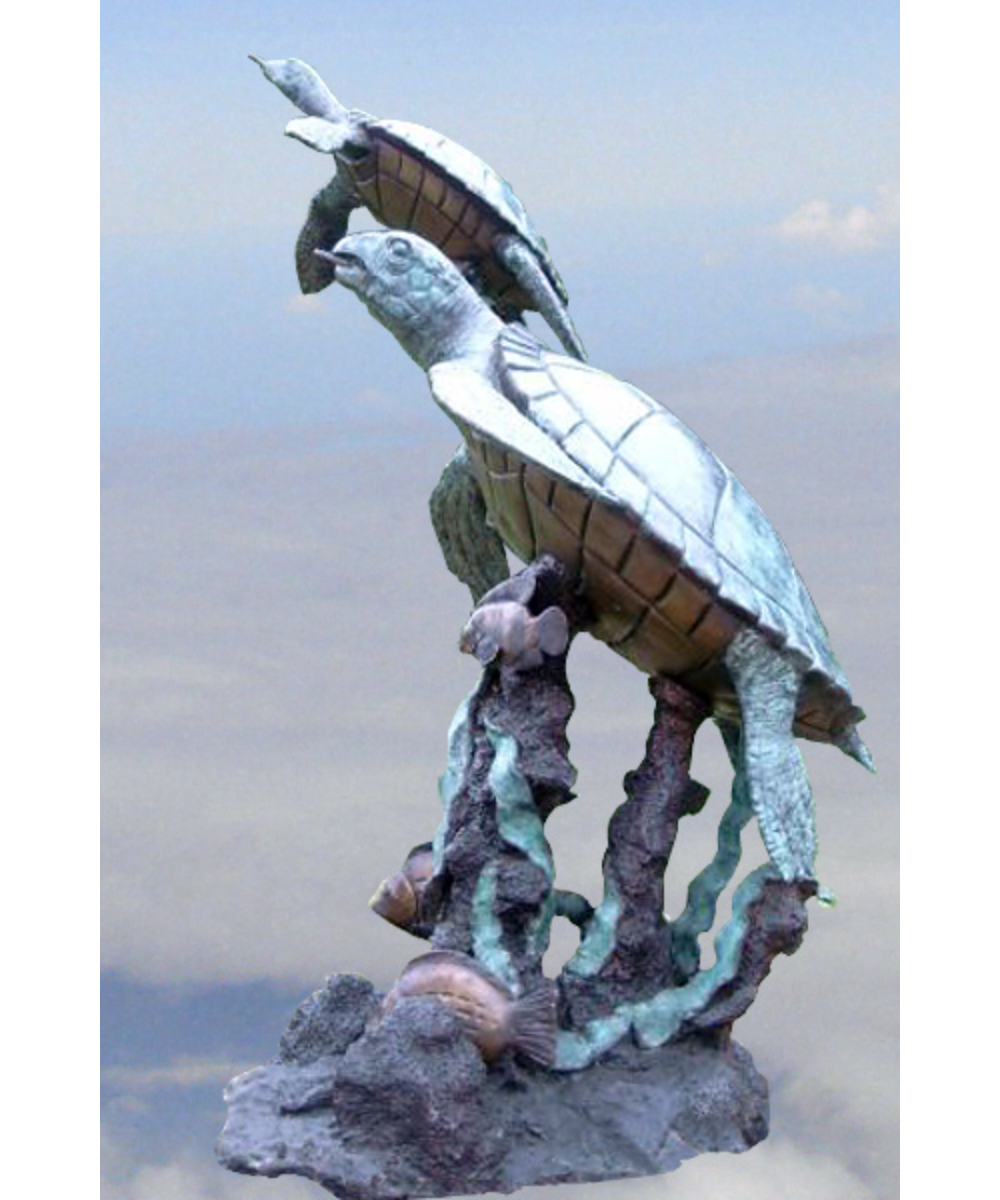 Two Turtles Bronze Fountain